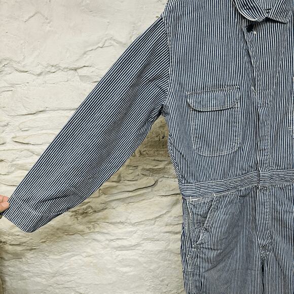 Vintage 50s 60s Blue Bell Sanforized Hickory Striped Denim Coveralls Rare USA - Picture 4 of 12